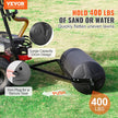 VEVOR Tow Behind Lawn Roller, 400lbs Sand/Water Filled Yard Roller, LLDPE Drum and Steel Frame Sod Roller with Easy-turn Plug, Tow Behind a Tractor or ATV for Lawn, Garden, Farm, Park, Black