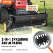 VEVOR Broadcast Spreader, 100 LB Tow Behind Poly Drop Spreader with 10