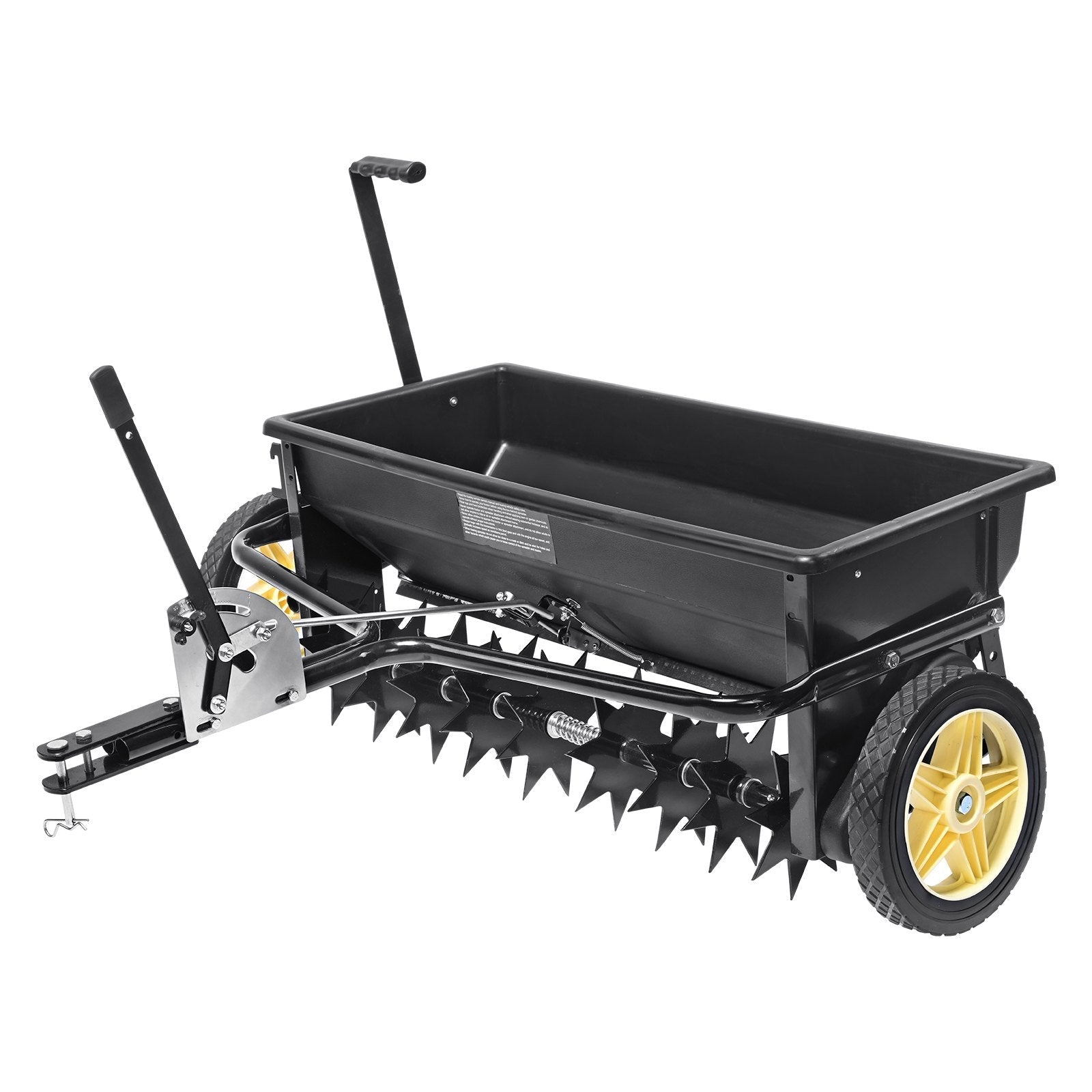 VEVOR Broadcast Spreader, 100 LB Tow Behind Poly Drop Spreader with 10
