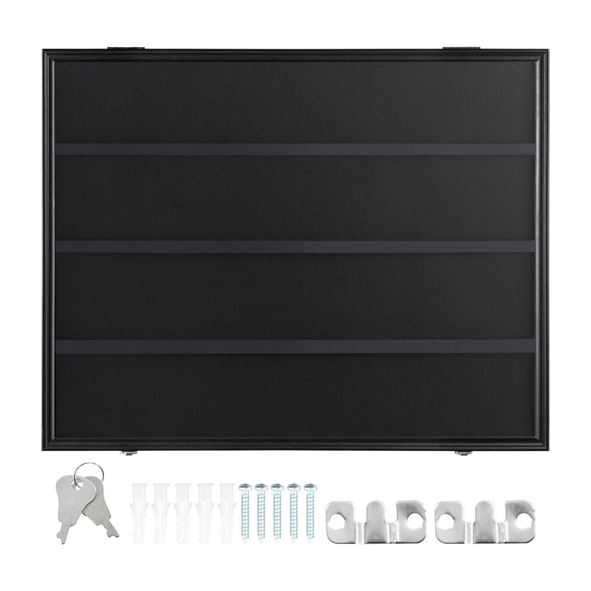 VEVOR 36 Graded Sports Card Display Case, 30.5x24.3x2.1 in, Baseball Card Display Frame with 98% UV Protection Clear View PC Glass, Lockable Wall Cabinet for Football Basketball Hockey Trading Card