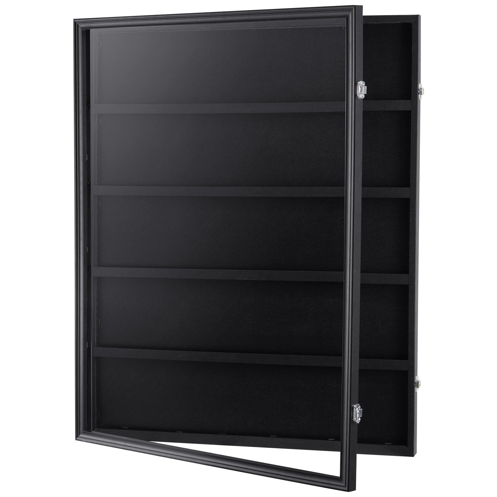 VEVOR 35 Graded Sports Card Display Case, 24.3x30.5x2.1 in, Baseball Card Display Frame with 98% UV Protection Clear View PC Glass, Lockable Wall Cabinet for Football Basketball Hockey Trading Card