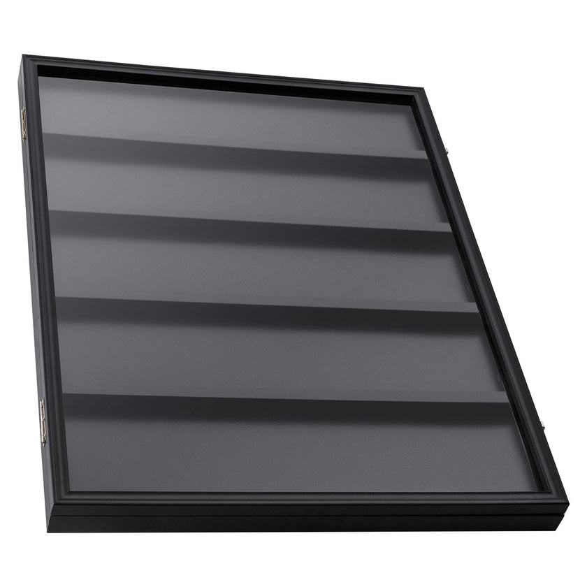 VEVOR 35 Graded Sports Card Display Case, 24.3x30.5x2.1 in, Baseball Card Display Frame with 98% UV Protection Clear View PC Glass, Lockable Wall Cabinet for Football Basketball Hockey Trading Card