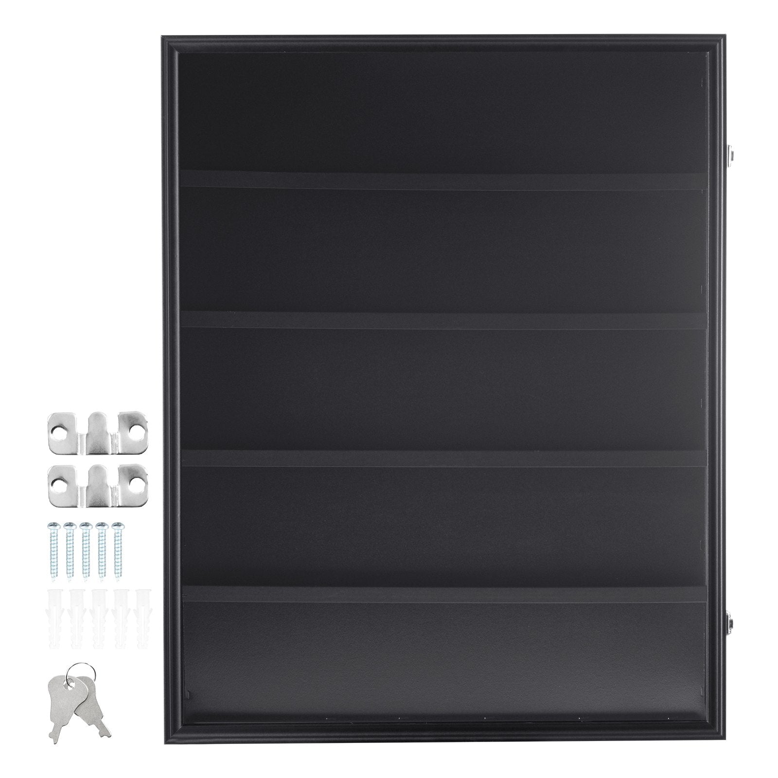 VEVOR 35 Graded Sports Card Display Case, 24.3x30.5x2.1 in, Baseball Card Display Frame with 98% UV Protection Clear View PC Glass, Lockable Wall Cabinet for Football Basketball Hockey Trading Card