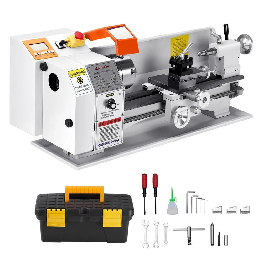 VEVOR Metal Lathe Machine 8.7 x 18 in Bench Power Metal Lathe Automatic Feed