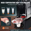 Fully Automatic Cup Sealing Machine, 500–650 Cups/Hour Commercial Cup Sealer for 90mm & 95mm Cups with LCD Digital Controls