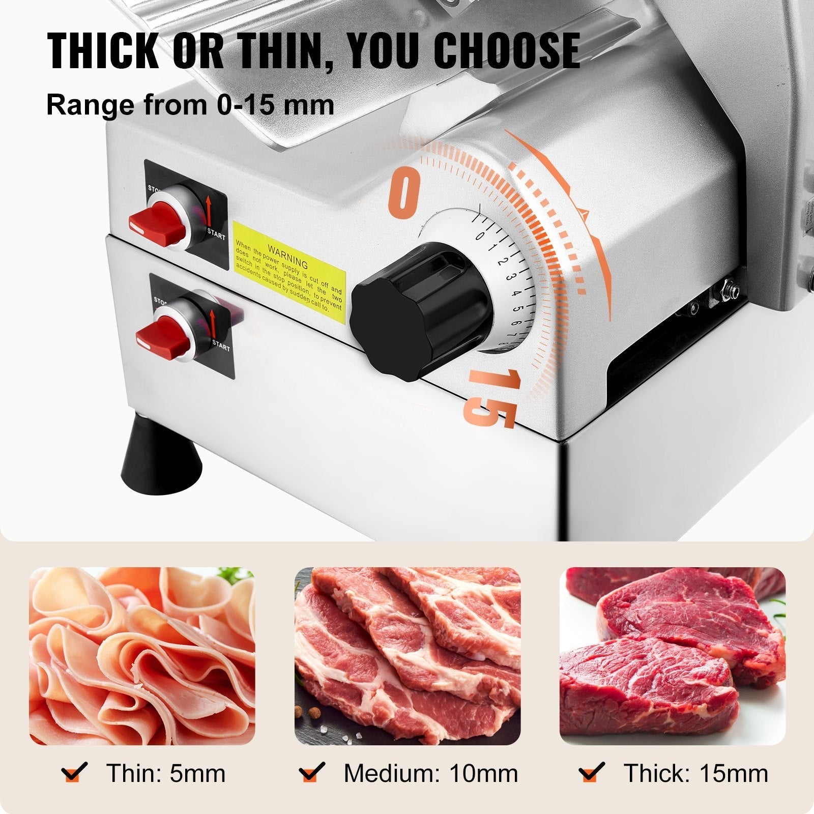 VEVOR Meat Slicer, 540W Electric Deli Slicer with Two 10