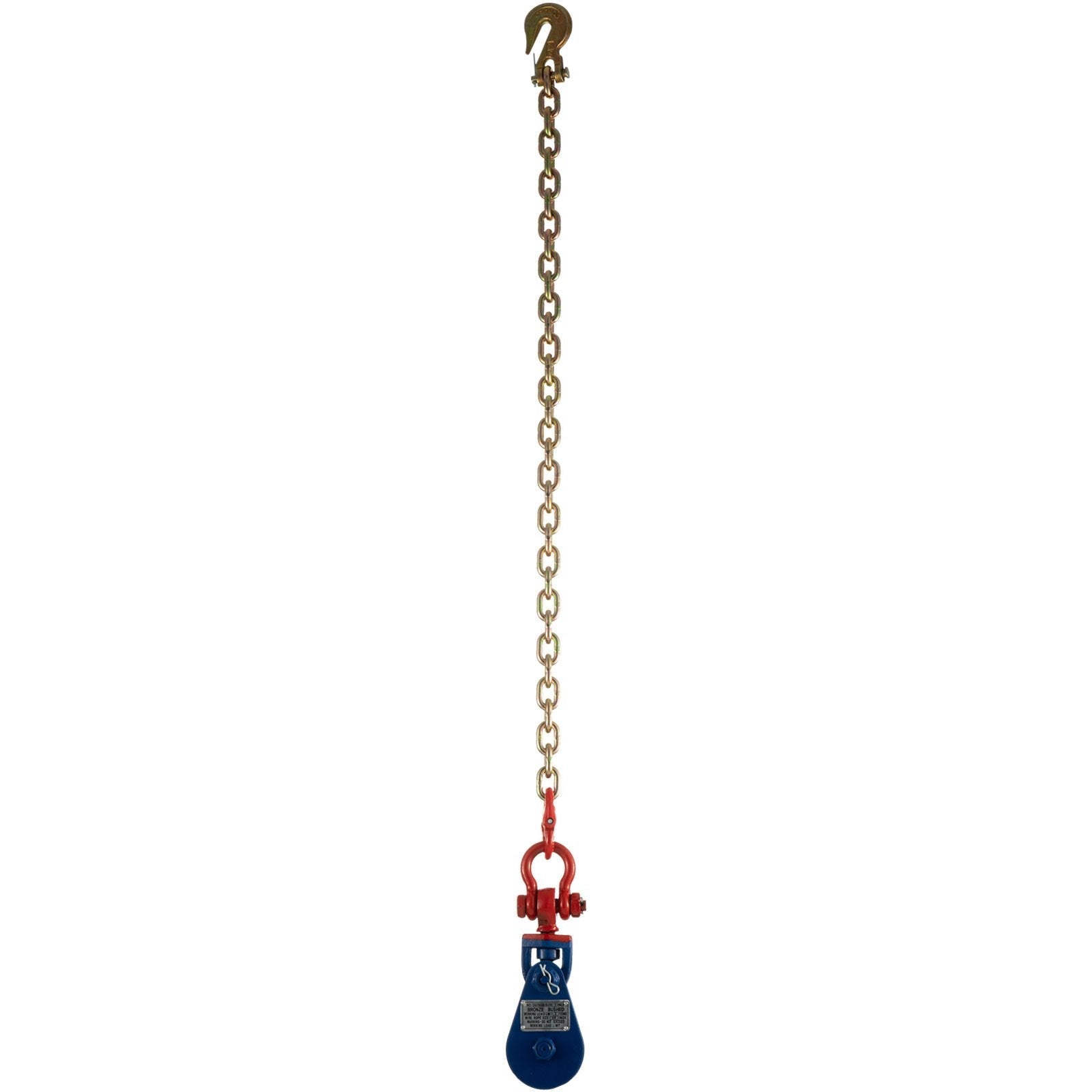 VEVOR 2ton Snatch Block with Chain, 4400 lbs Capacity Snatch Rigging Block, 3\'\' Single Sheave Block w/Swivel Hook, G70 Chain, Fit 3/8\'\' Wire Cable Heavy Duty for Pulling Wrecker Roll Back Recovery
