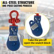 VEVOR 2ton Snatch Block with Chain, 4400 lbs Capacity Snatch Rigging Block, 3\'\' Single Sheave Block w/Swivel Hook, G70 Chain, Fit 3/8\'\' Wire Cable Heavy Duty for Pulling Wrecker Roll Back Recovery