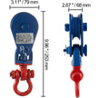 VEVOR 2ton Snatch Block with Chain, 4400 lbs Capacity Snatch Rigging Block, 3\'\' Single Sheave Block w/Swivel Hook, G70 Chain, Fit 3/8\'\' Wire Cable Heavy Duty for Pulling Wrecker Roll Back Recovery