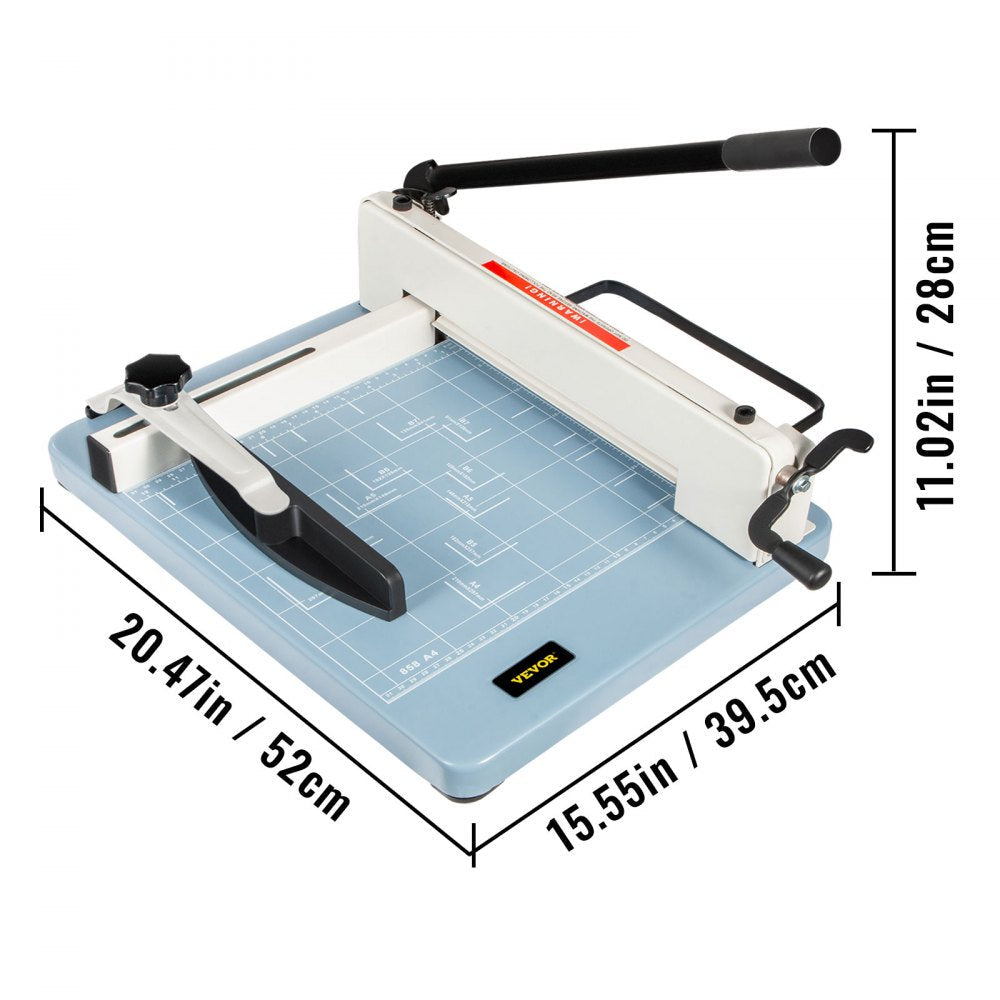 VEVOR Industrial Paper Cutter A4 Heavy Duty Paper Cutter 12 Inch Paper Cutter Heavy Duty 400 Sheets Paper Guillotine with Clear Cutting Guide Grids for Offices, Schools, Businesses and Printing Shops