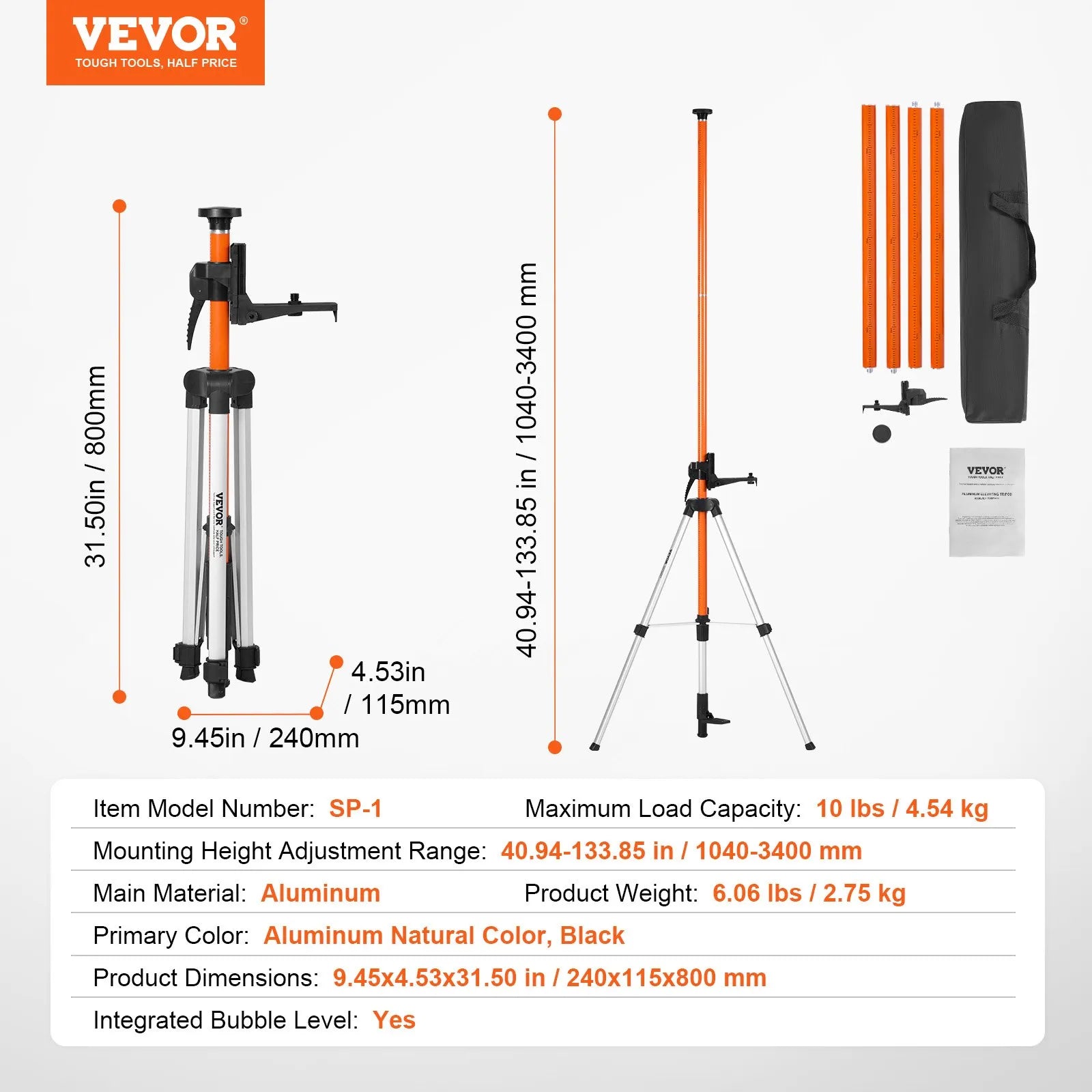 VEVOR Laser Level Tripod 1/4