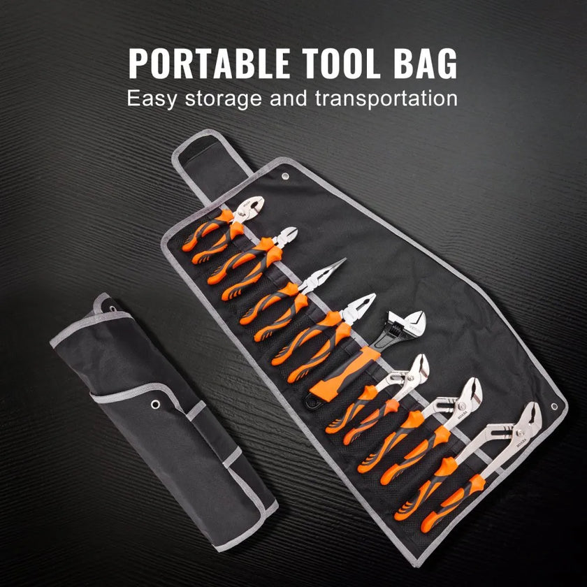 VEVOR Pliers Set, 8-Piece, High Carbon Steel, 12