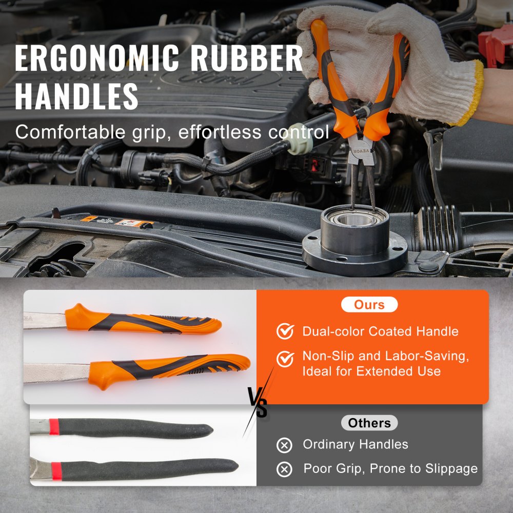 VEVOR Snap Ring Pliers Set, 4-Piece 0.07