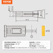 VEVOR 13 pcs Precision R8 Collet Set, 1/8'' - 7/8'', 45# Alloy Steel Mill Collet Chuck 0.0012