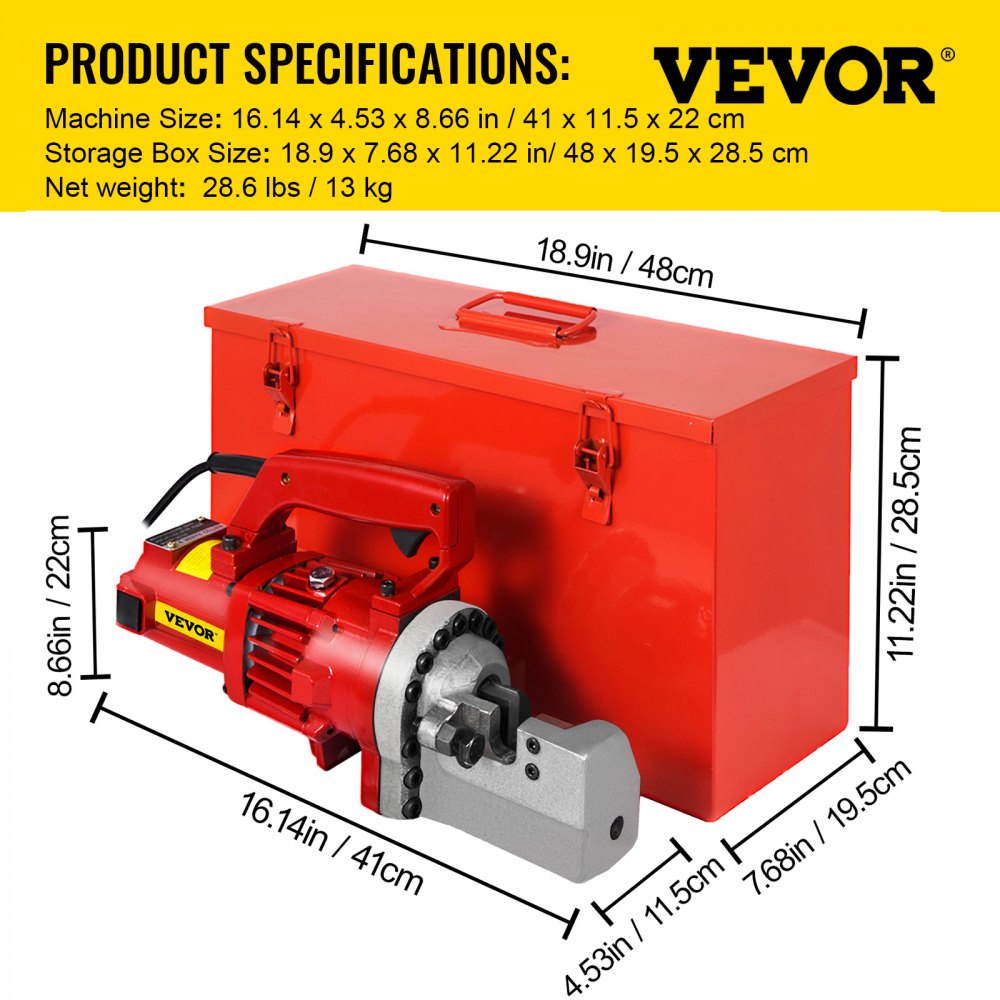 VEVOR 1250W Electric Rebar Cutter 3/4