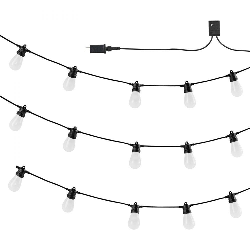 VEVOR 50FT RGB Outdoor String Lights Patio Waterproof Lights with APP Control