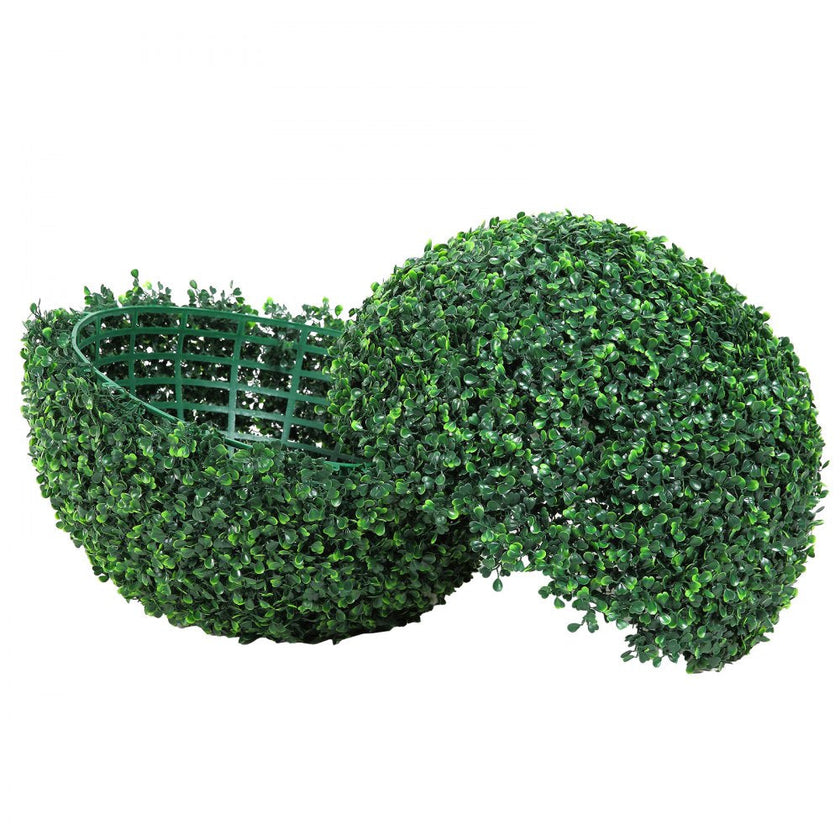 VEVOR Artificial Topiaries Boxwood Trees, 16” Tall (2 Pieces), Ball-Shape Faux Topiaries Plant, All-year Green Feaux Plant Decorative Balls for Backyard, Balcony,Garden, Wedding and Home Décor
