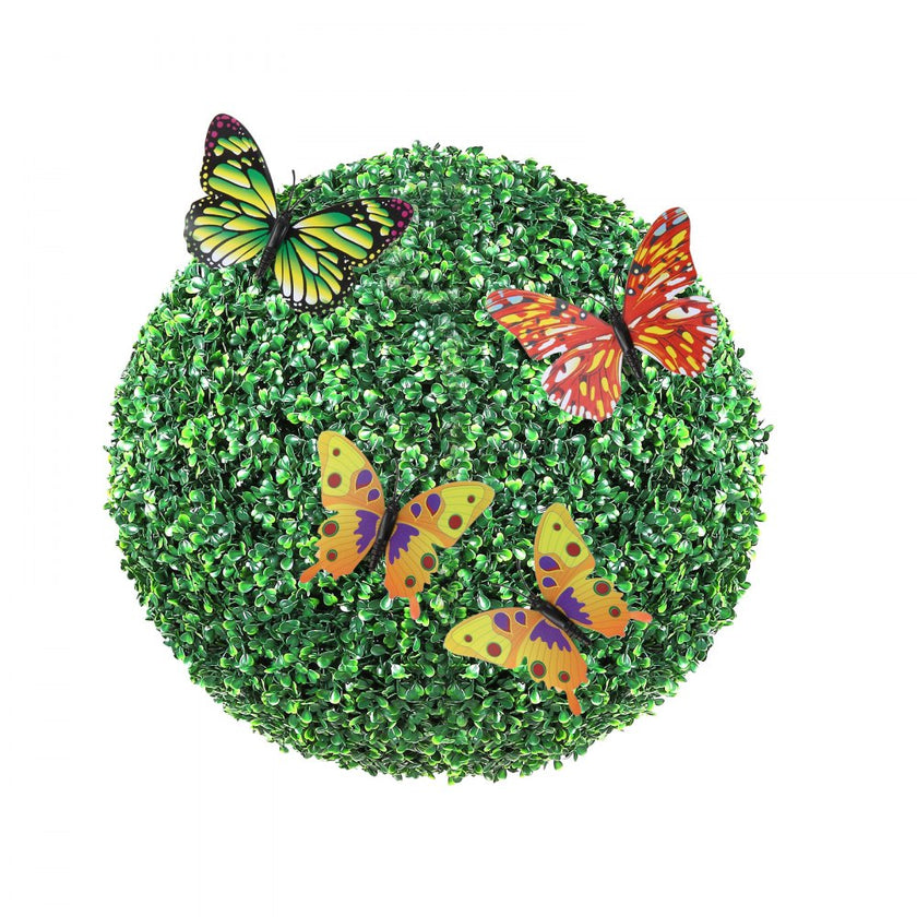 VEVOR Artificial Topiaries Boxwood Trees, 16” Tall (2 Pieces), Ball-Shape Faux Topiaries Plant, All-year Green Feaux Plant Decorative Balls for Backyard, Balcony,Garden, Wedding and Home Décor