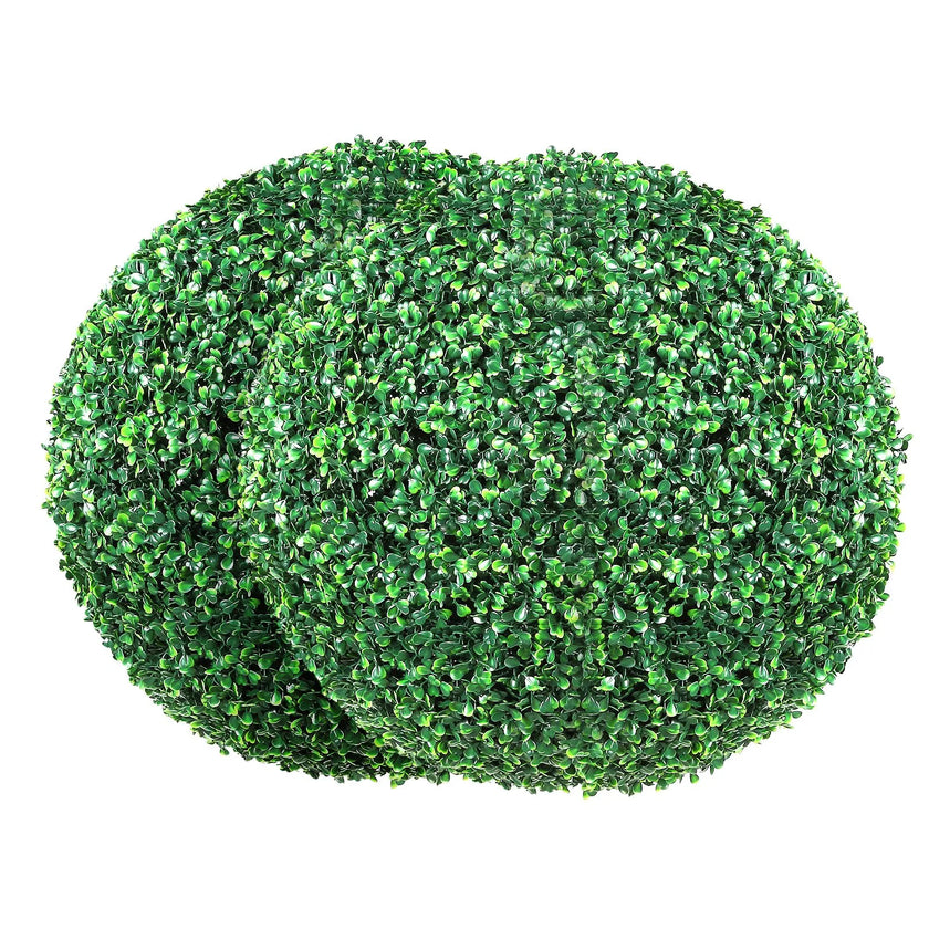 VEVOR Artificial Topiaries Boxwood Trees, 20” Tall (2 Pieces), Ball-Shape Faux Topiaries Plant, All-year Green Feaux Plant Decorative Balls for Backyard, Balcony,Garden, Wedding and Home Décor
