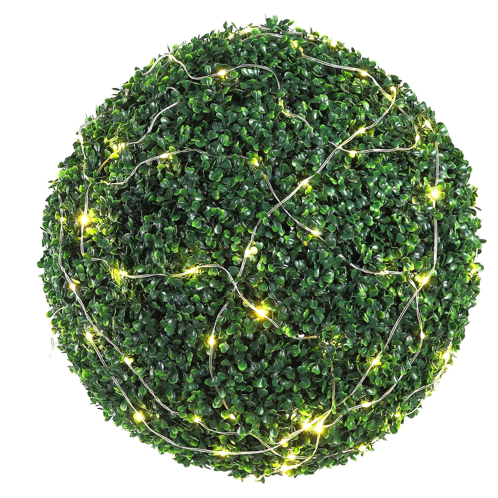 VEVOR Artificial Topiaries Boxwood Trees, 20” Tall (2 Pieces), Ball-Shape Faux Topiaries Plant, All-year Green Feaux Plant Decorative Balls for Backyard, Balcony,Garden, Wedding and Home Décor