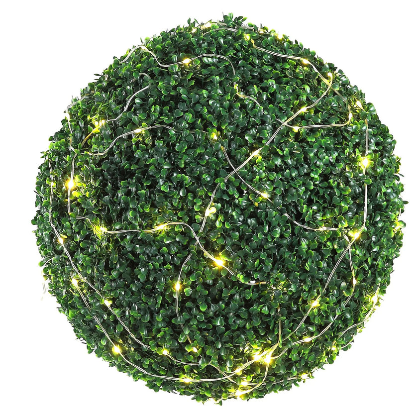 VEVOR Artificial Topiaries Boxwood Trees, 20” Tall (2 Pieces), Ball-Shape Faux Topiaries Plant, All-year Green Feaux Plant Decorative Balls for Backyard, Balcony,Garden, Wedding and Home Décor