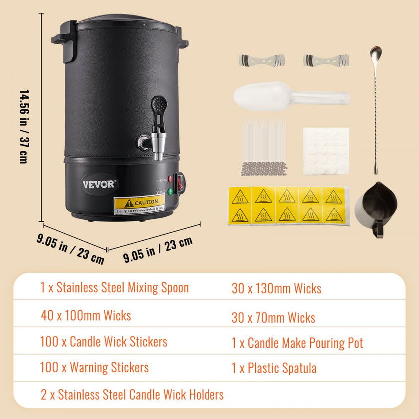 VEVOR Wax Melter for Candle Making, 6.5 Liter Large Electric Wax Melting Pot Easy Pour Spout & 9-level Temperature Control, Easy Clean for Candle Soap Cream Beauty Bulk Production Business or Home