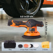 VEVOR Cordless Buffer Polisher, 6-Inch Random Orbital Polisher for Cars, 6 Variable Speed 5200RPM, with 1PC 12V Rechargeable Battery, Wireless Polisher Kit for Car Detailing/Polishing/Waxing