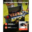 VEVOR 4 Burner Propane Gas Griddle, 29 Inch Outdoor Flat Top Grill with Lid & Wheels, 28,000 BTU BBQ Griddle Cart for Camping, Backyard Cooking & Outdoor Grilling