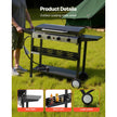 VEVOR 4 Burner Propane Gas Griddle, 29 Inch Outdoor Flat Top Grill with Lid & Wheels, 28,000 BTU BBQ Griddle Cart for Camping, Backyard Cooking & Outdoor Grilling