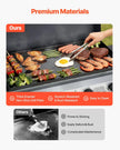 VEVOR Gas Griddle, 4-Burner Flat Top Grill, 29 inch Grill Plate Propane Griddle with Wheels, Lid, 28000 BTU Outdoor Flat Top Grills for Pan-Frying, Grilling, Stir-Frying, & BBQ, Pulse Ignition