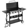 VEVOR 4 Burner Propane Gas Griddle, 29 Inch Outdoor Flat Top Grill with Lid & Wheels, 28,000 BTU BBQ Griddle Cart for Camping, Backyard Cooking & Outdoor Grilling