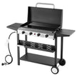 VEVOR 4 Burner Propane Gas Griddle, 29 Inch Outdoor Flat Top Grill with Lid & Wheels, 28,000 BTU BBQ Griddle Cart for Camping, Backyard Cooking & Outdoor Grilling
