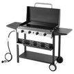 VEVOR Gas Griddle, 4-Burner Flat Top Grill, 29 inch Grill Plate Propane Griddle with Wheels, Lid, 28000 BTU Outdoor Flat Top Grills for Pan-Frying, Grilling, Stir-Frying, & BBQ, Pulse Ignition