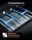 VEVOR Gas Griddle, 2 Burner Tabletop Griddle, 22 inch Portable Griddles Propane with Lid, Oil Drain Hole & Oil Collection Tray, 2 x 11000BTU Camping Flat Top Grill for Outdoor Cooking, Tailgating
