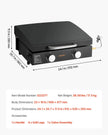 VEVOR Gas Griddle, 2 Burner Tabletop Griddle, 22 inch Portable Griddles Propane with Lid, Oil Drain Hole & Oil Collection Tray, 2 x 11000BTU Camping Flat Top Grill for Outdoor Cooking, Tailgating