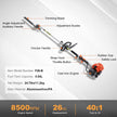 VEVOR 15.7-inch 26CC 2 Cycle Gas Hedge Trimmer, Gas Powered Pole Hedge Trimmer with Dual Sided Dual Action Blade, 270° Adjustable Trimmer Head, Suitable for Trimming Shrubs, Bushes