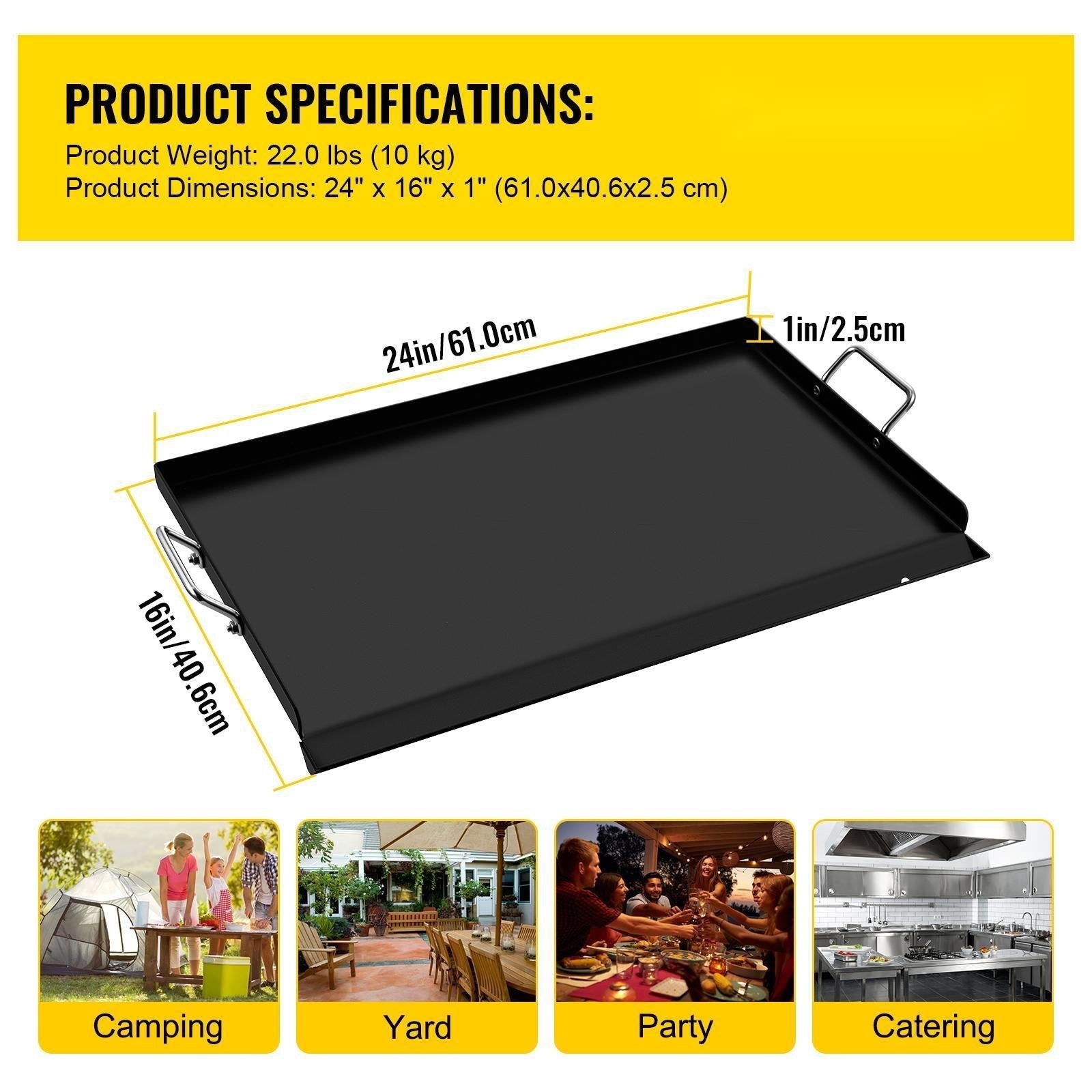 VEVOR Carbon Steel Griddle, 16\