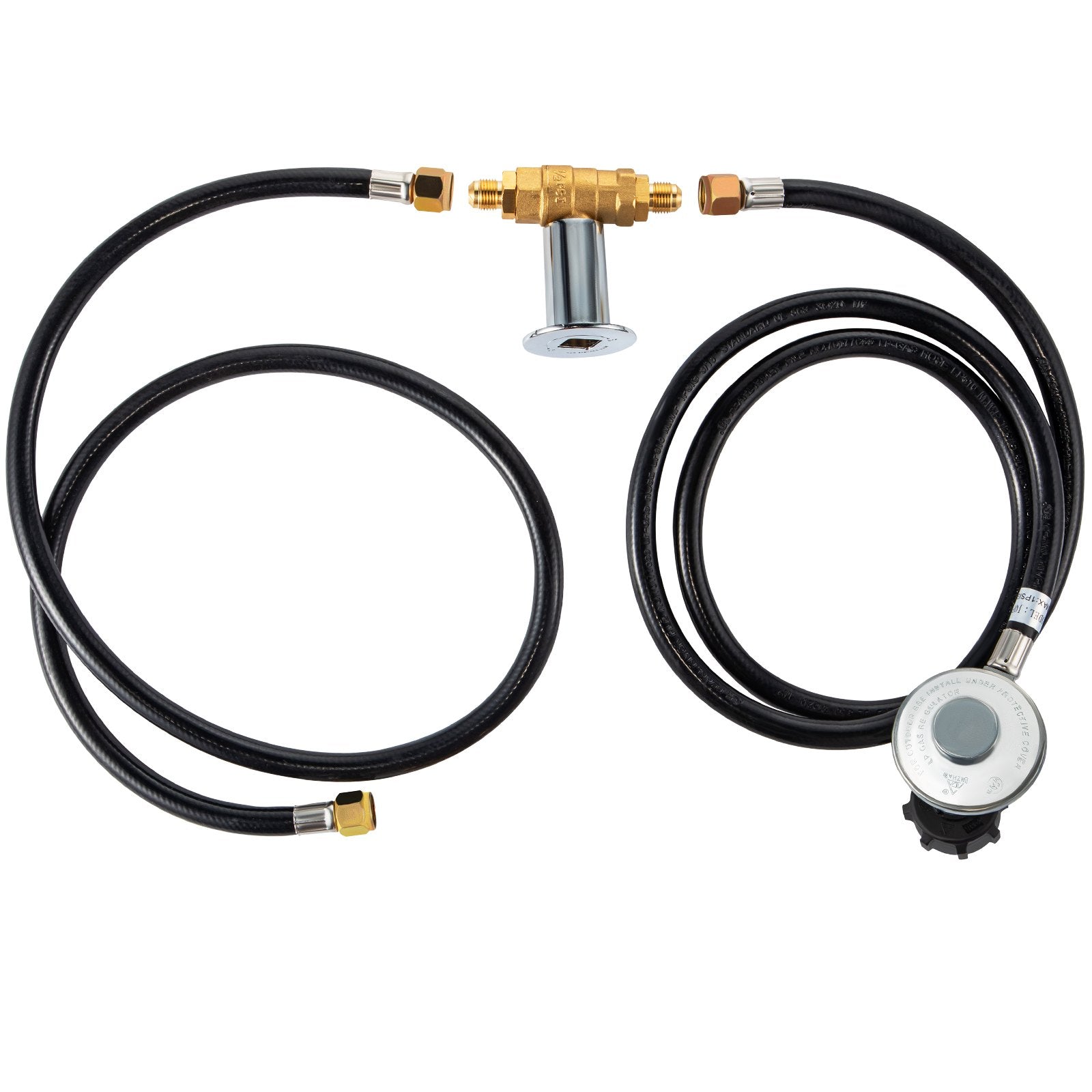 VEVOR Fire Pit Installation Kit, 90K BTU Max Propane Fire Pit Hose Kit, Certified Propane Connection Kit, Gas Mixer Regulator with 1/2