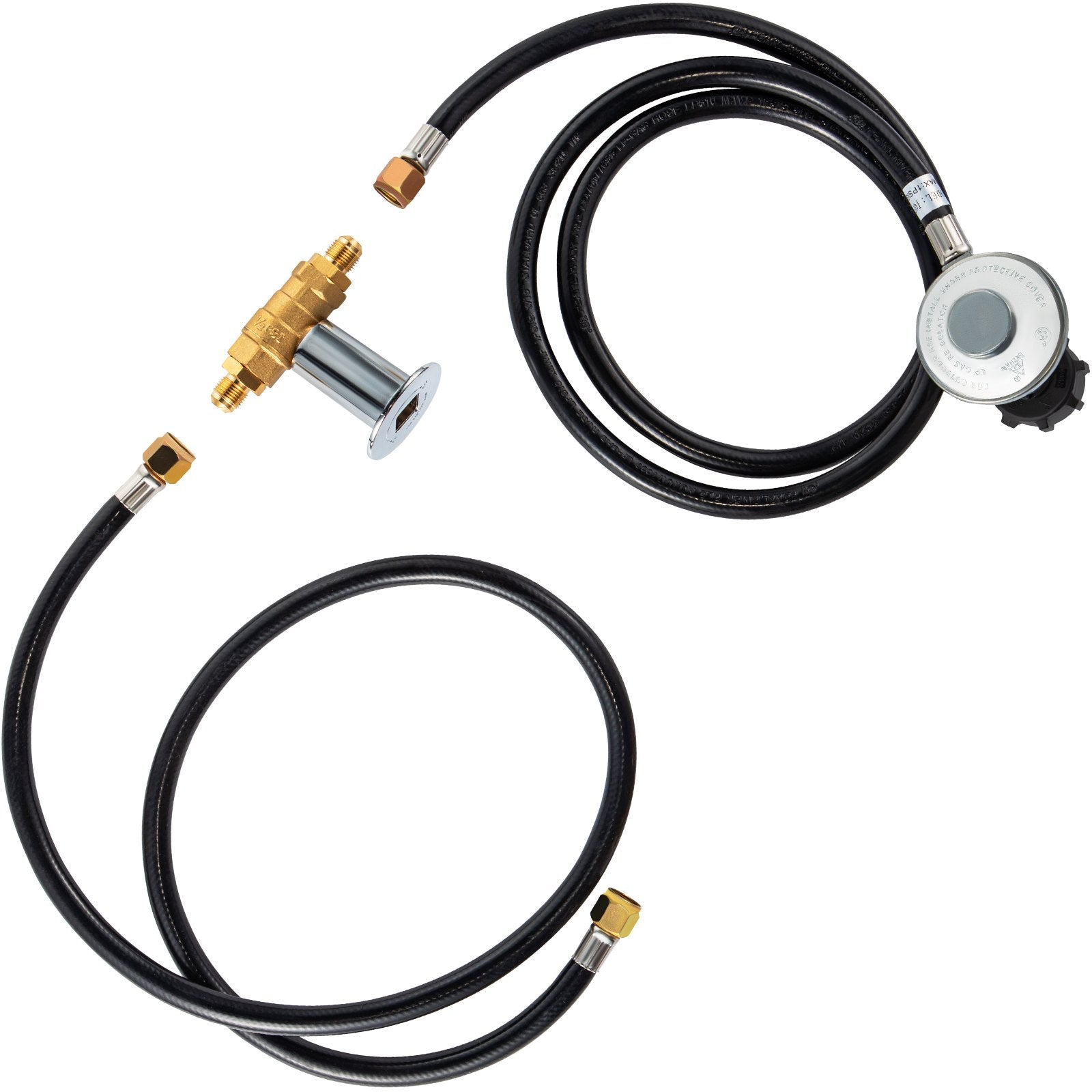 VEVOR Fire Pit Installation Kit, 90K BTU Max Propane Fire Pit Hose Kit, Certified Propane Connection Kit, Gas Mixer Regulator with 1/2