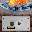 VEVOR Fire Pit Gas Burner Spark Ignition Kit, 300K BTU Fire Pit Ignition System, Stainless Steel Fire Pit Igniter, with 1/2'' Key Valve with Key and Leads & Ground Wire Silver