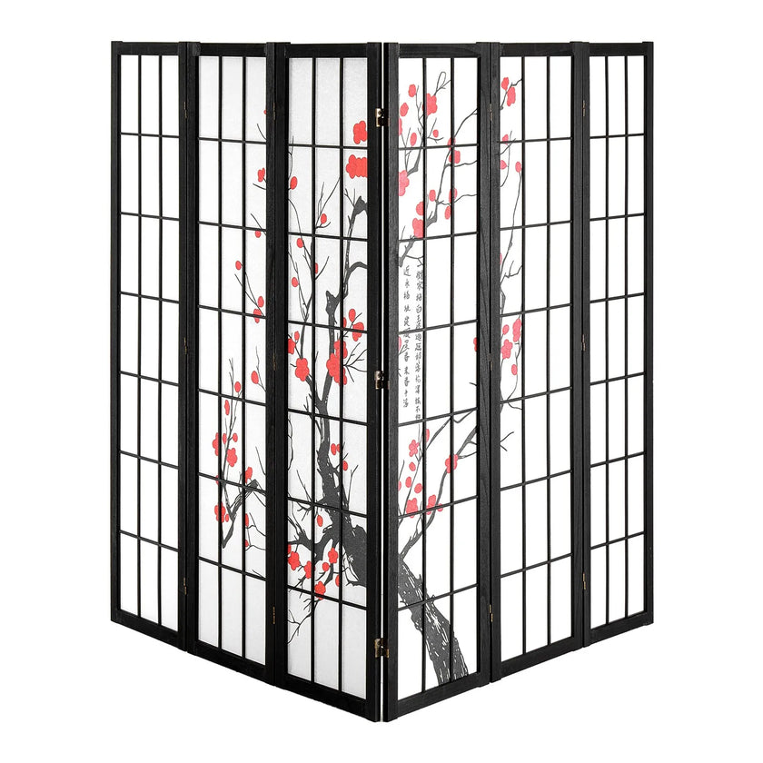 VEVOR Room Divider Japanese Room Screen Divider 6 Panel for Room Separation