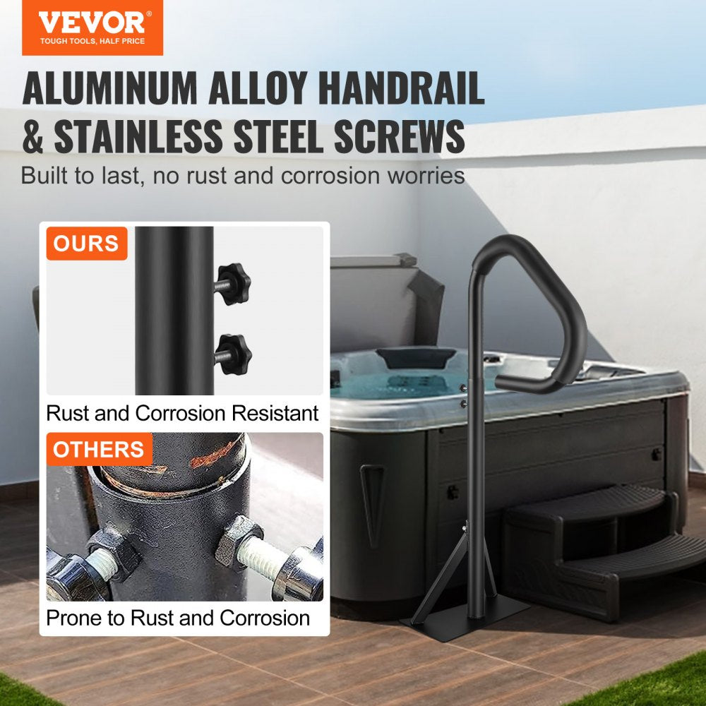 VEVOR Hot Tub Handrail, 360 Rotatable Spa Side Handrail with 35