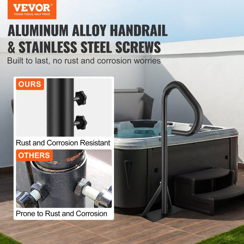 VEVOR Hot Tub Handrail, 360 Rotatable Spa Side Handrail with 35