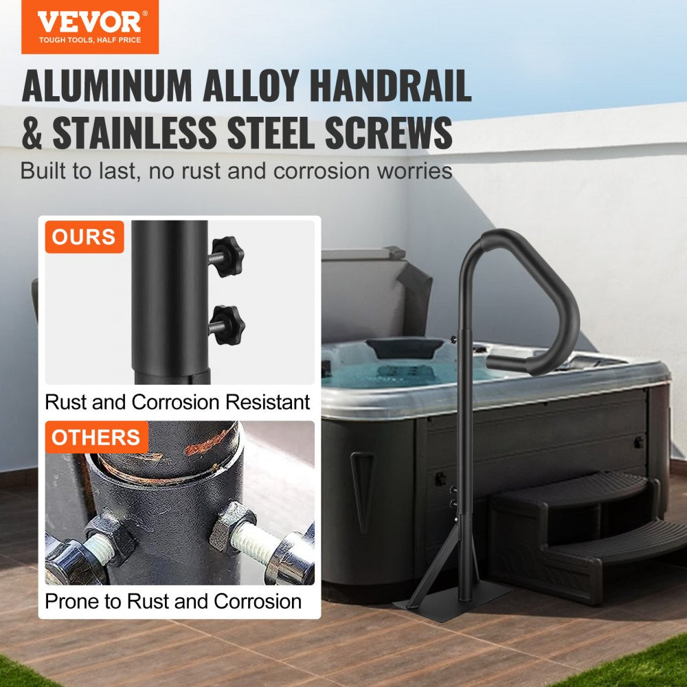 VEVOR Hot Tub Handrail, 360 Rotatable Spa Side Handrail with 48