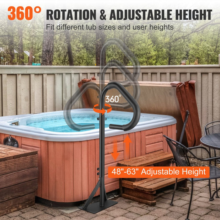 VEVOR Hot Tub Handrail, 360 Rotatable Spa Side Handrail with 48