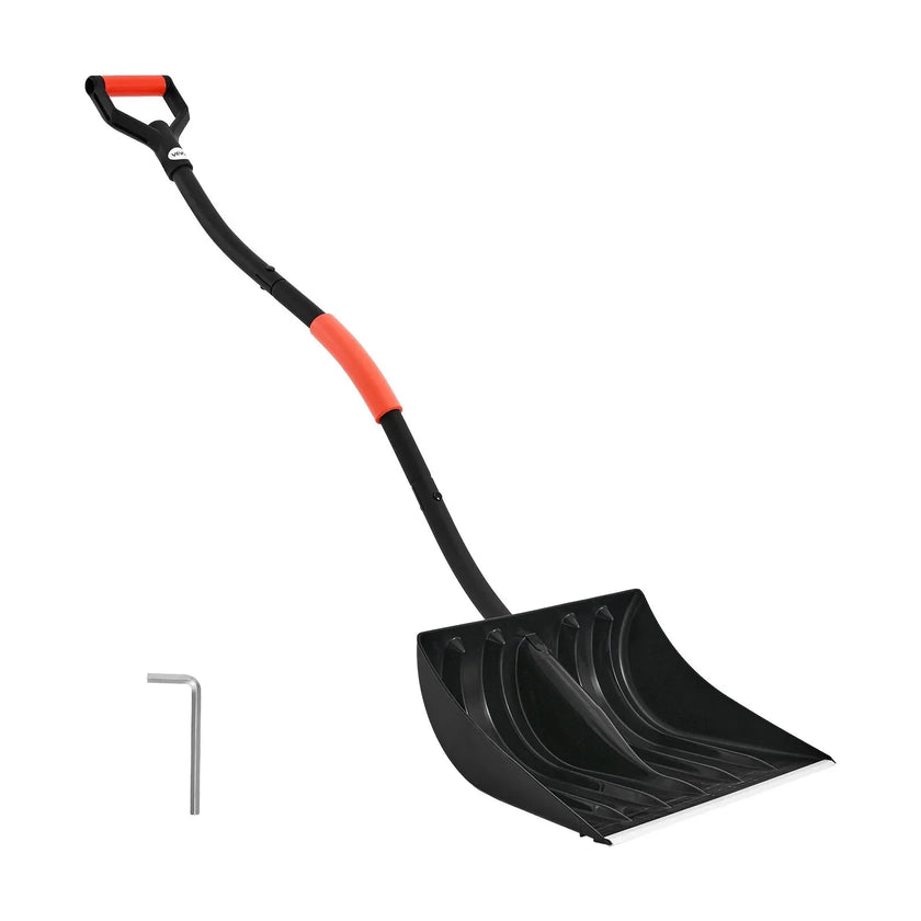 VEVOR Snow Shovel for Driveway, 17 in Wide Plastic Snow Shovel with D-shaped Handles & Aluminum Blade, Large Capacity Snowplow Shovels, Lightweight Snows Removal Tool for Garden Car Camping