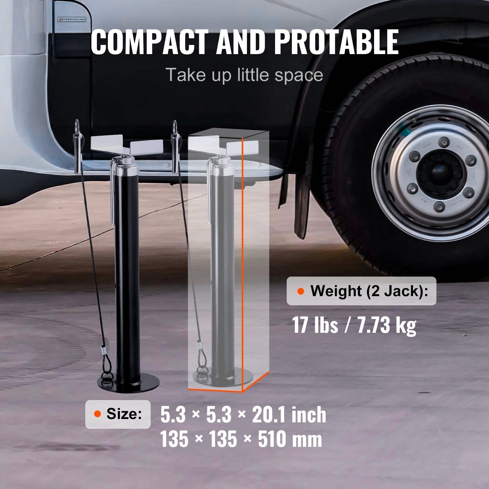VEVOR RV Slide Out Support Jacks, 5000 lbs Capacity Each Slide Out Stabilizer, Adjusts from 20