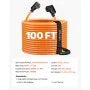VEVOR 30 Amp 100 ft RV Extension Cord with 15A Adapter, NEMA TT-30P to TT-30R, Heavy-Duty 10/3 Gauge Power Cord