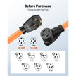 VEVOR 50 Amp 75 ft RV Extension Cord with 15A Adapter, NEMA 14-50P to 14-50R, 7500W Heavy-Duty Power Cord