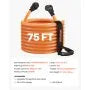 VEVOR 50 Amp 75 ft RV Extension Cord with 15A Adapter, NEMA 14-50P to 14-50R, 7500W Heavy-Duty Power Cord